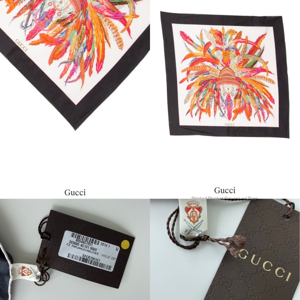 Gucci scarf size 16.5” X 16.5” 100% cotton